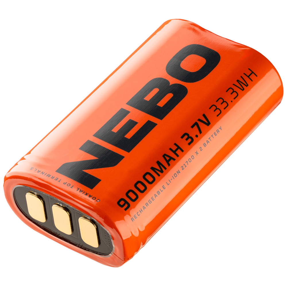 Nebo 21700 3.7V 9000mAh Lithium-Ion Rechargeable Battery 2 Pack