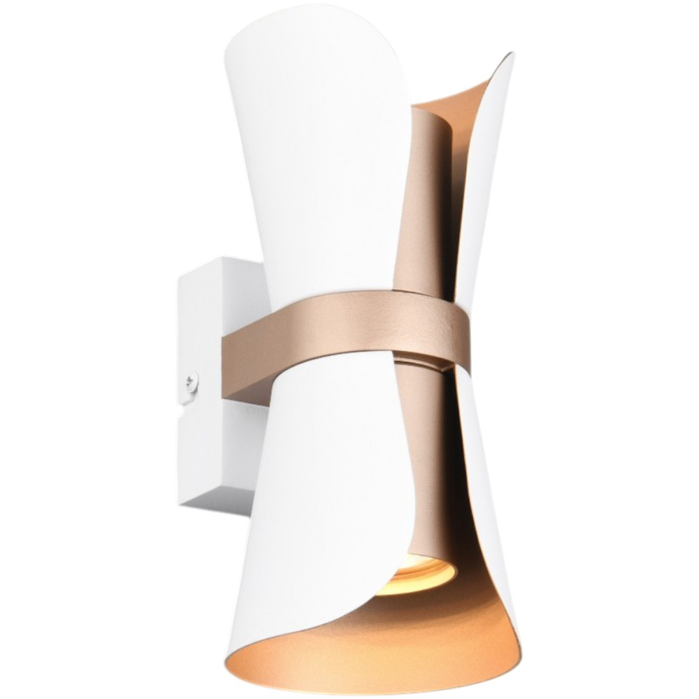 TRIO Coat Matt White and Coffee Up and Down Wall Light