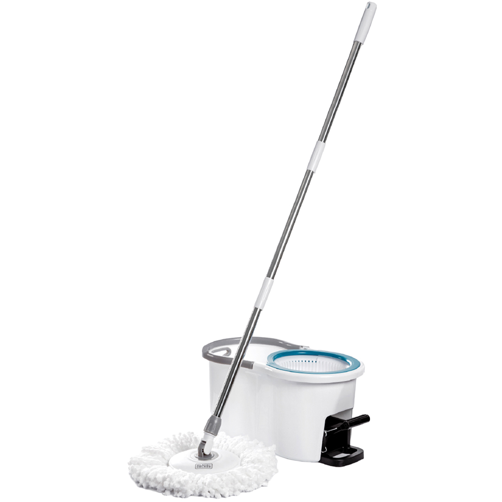 BLACK+DECKER BXBK61519E White Pedal Spin Mop and Bucket Set