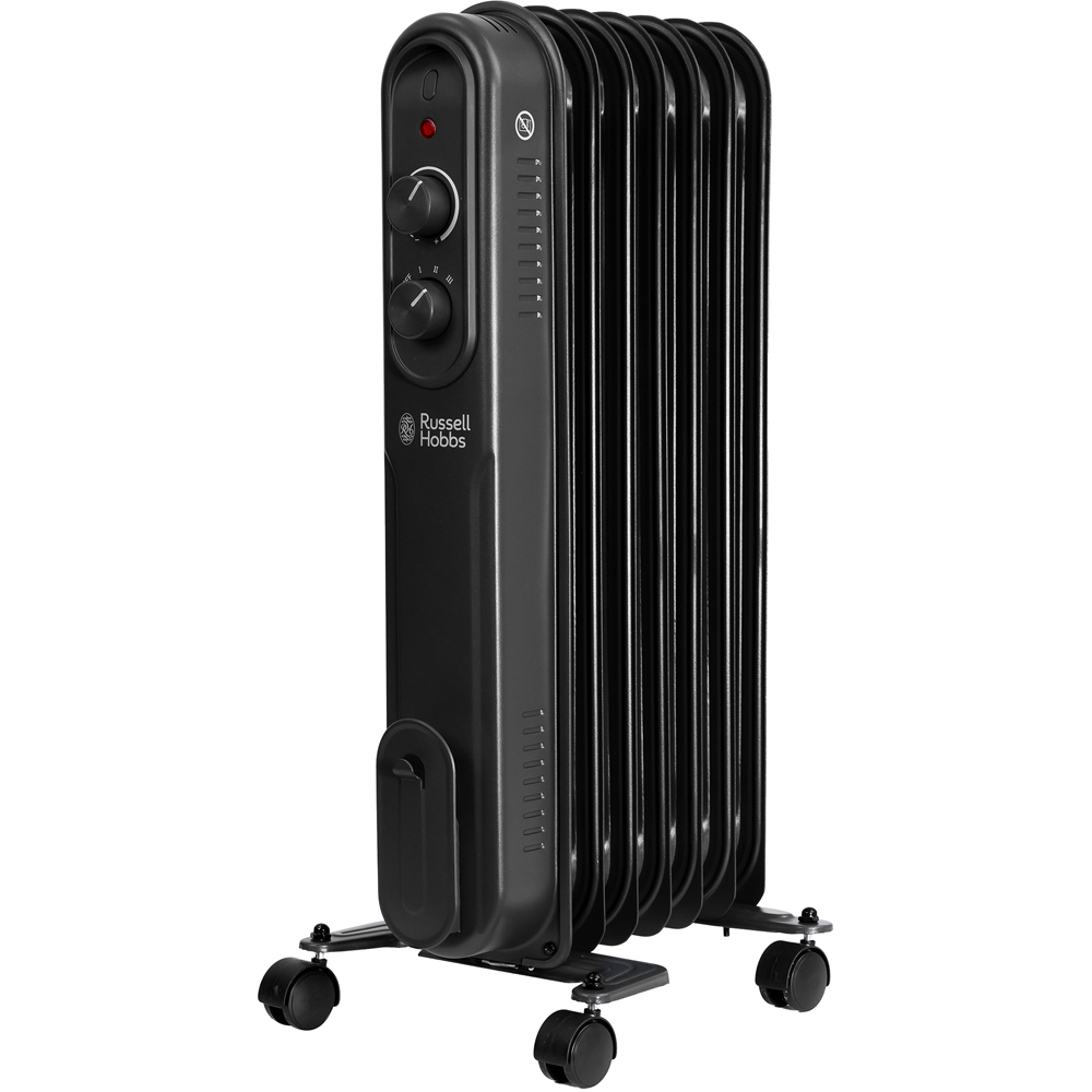Russell Hobbs Matt Black 7-Fin Oil Filled Radiator 1500W
