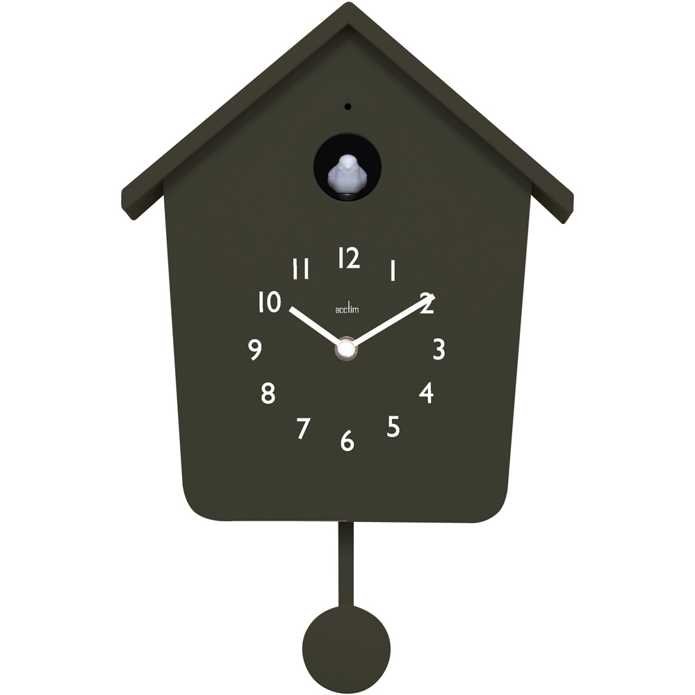 Acctim Casper Pendulum Cuckoo Wall Clock 34cm in Black with Light Feature