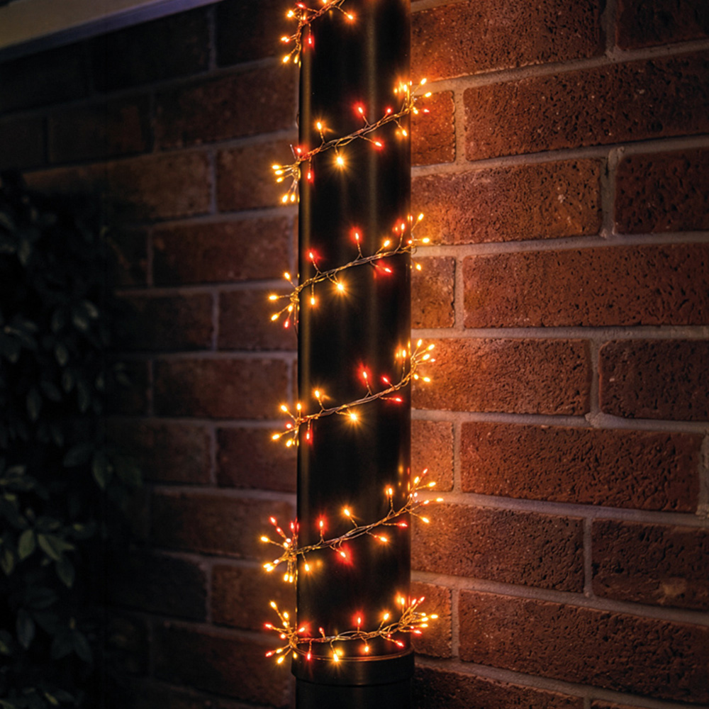 Xmas Haus 540 Warm White and Ruby Red LED Silver Cable Christmas Cluster Light 6m