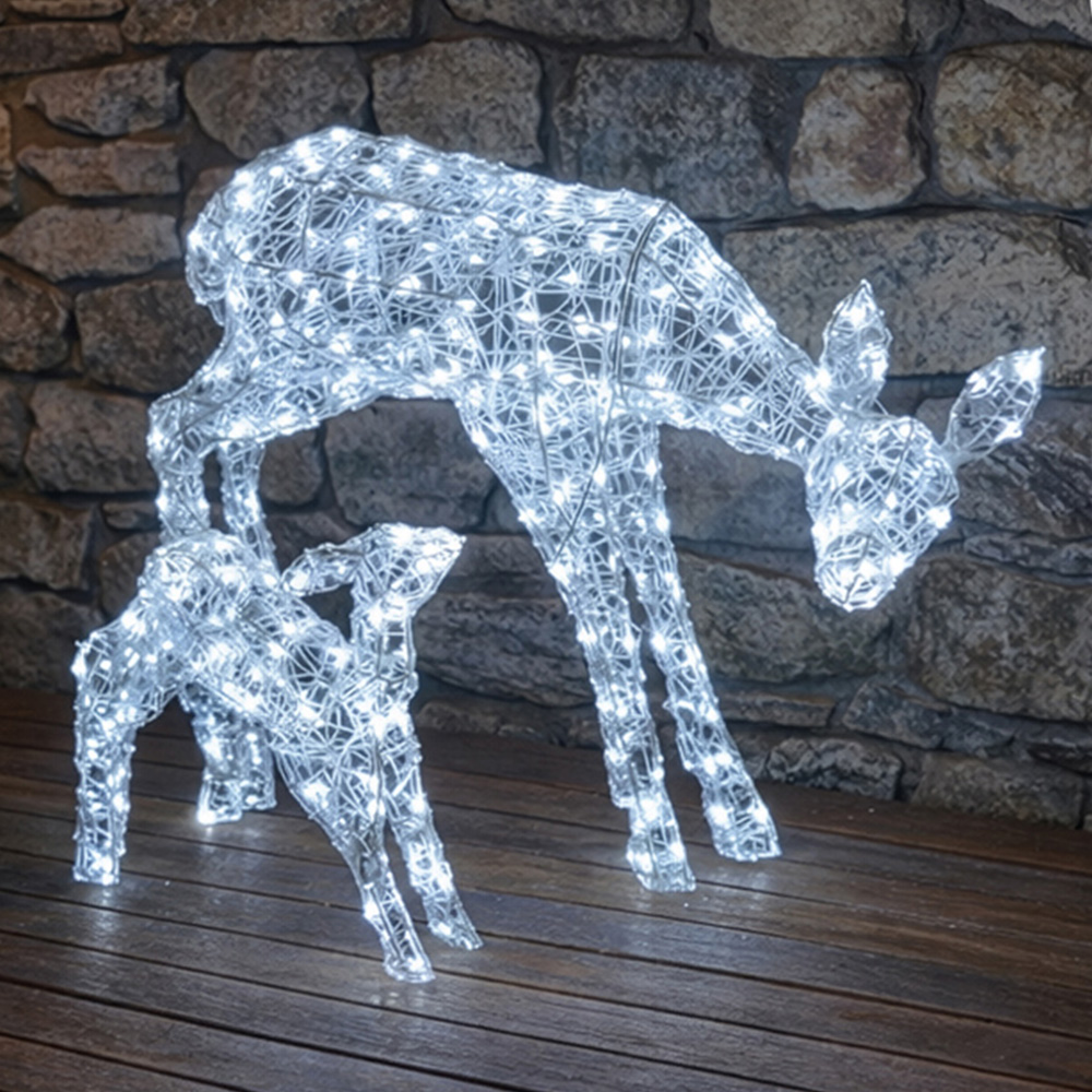 Xmas Haus 230 Bright LED Acrylic Mother and Baby Deer Christmas Decoration