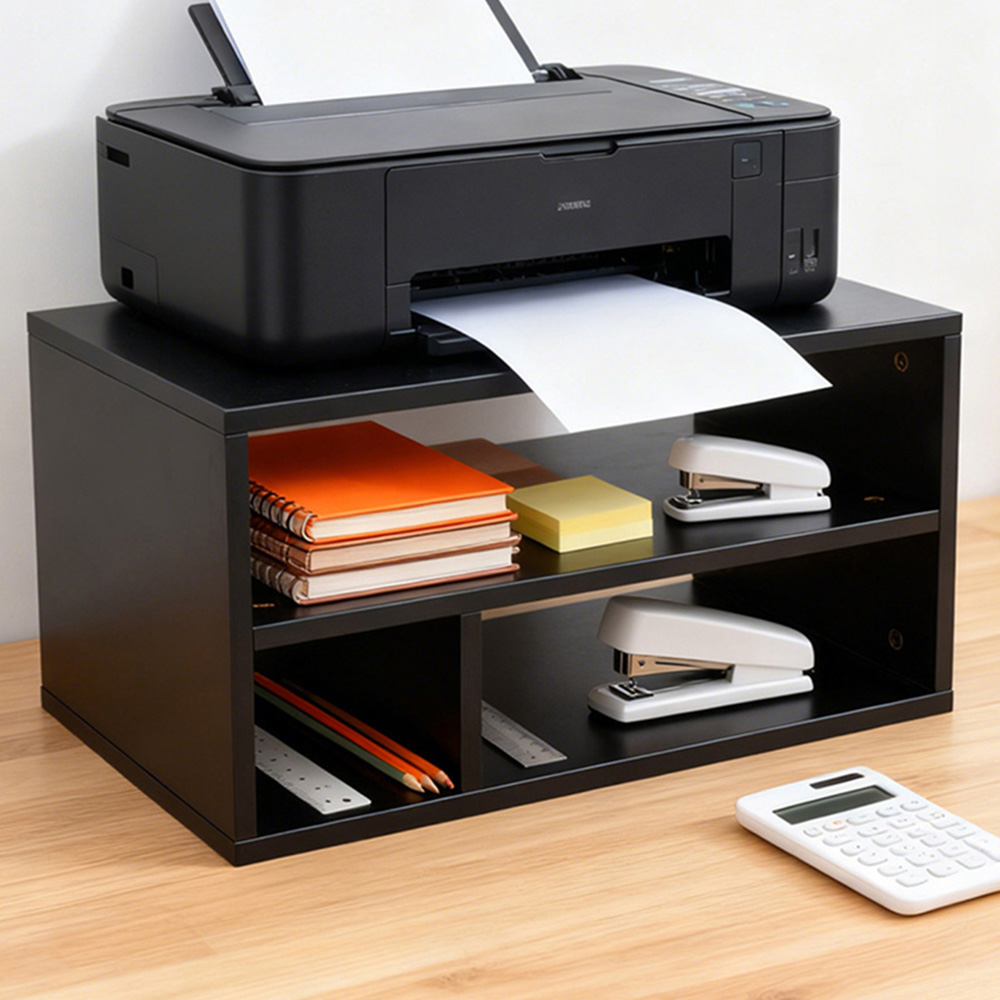 Living and Home 3 Shelf Black Desktop Printer Stand