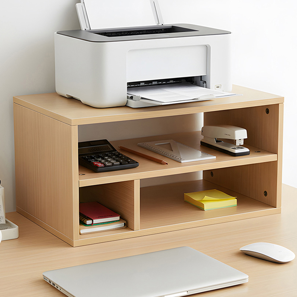 Living and Home 3 Shelf Natural Desktop Printer Stand