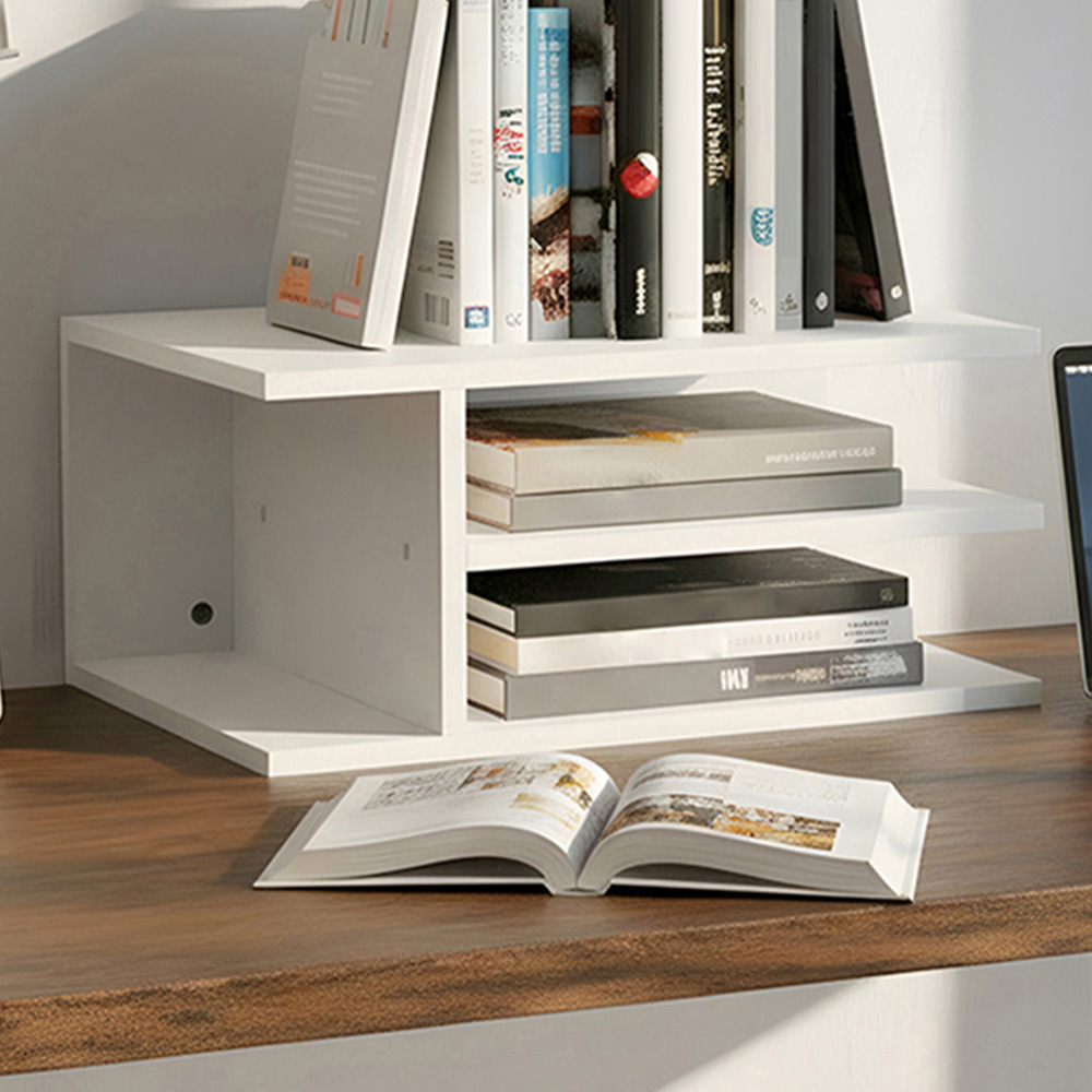 Living and Home 3 Shelf Warm White Desktop Printer Stand