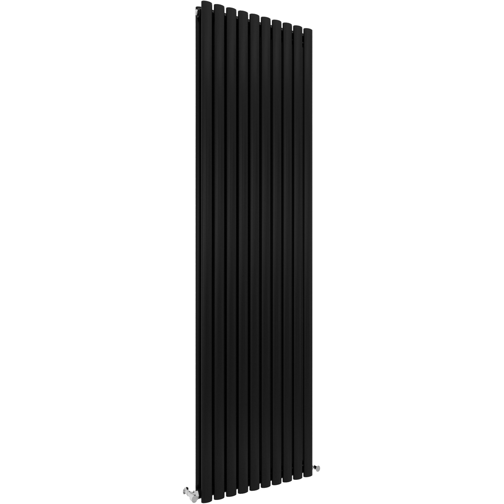 Stech Homes 7022 BTU Black Double Panel Vertical Oval Column Radiator 1800 x 590mm