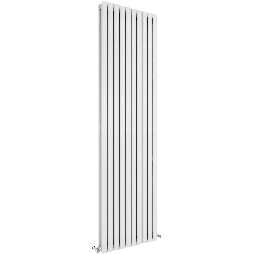 Stech Homes 7022 BTU White Double Panel Vertical Oval Column Radiator 1800 x 590mm