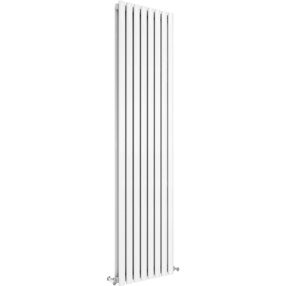 Stech Homes 5396 BTU White Double Panel Vertical Oval Column Radiator 1600 x 472mm