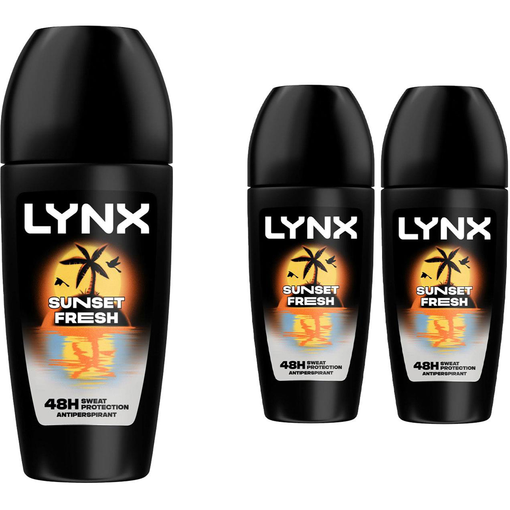 Lynx Sunset Fresh 48H Sweat Protection Anti-Perspirant Roll On 50ml 3 Pack