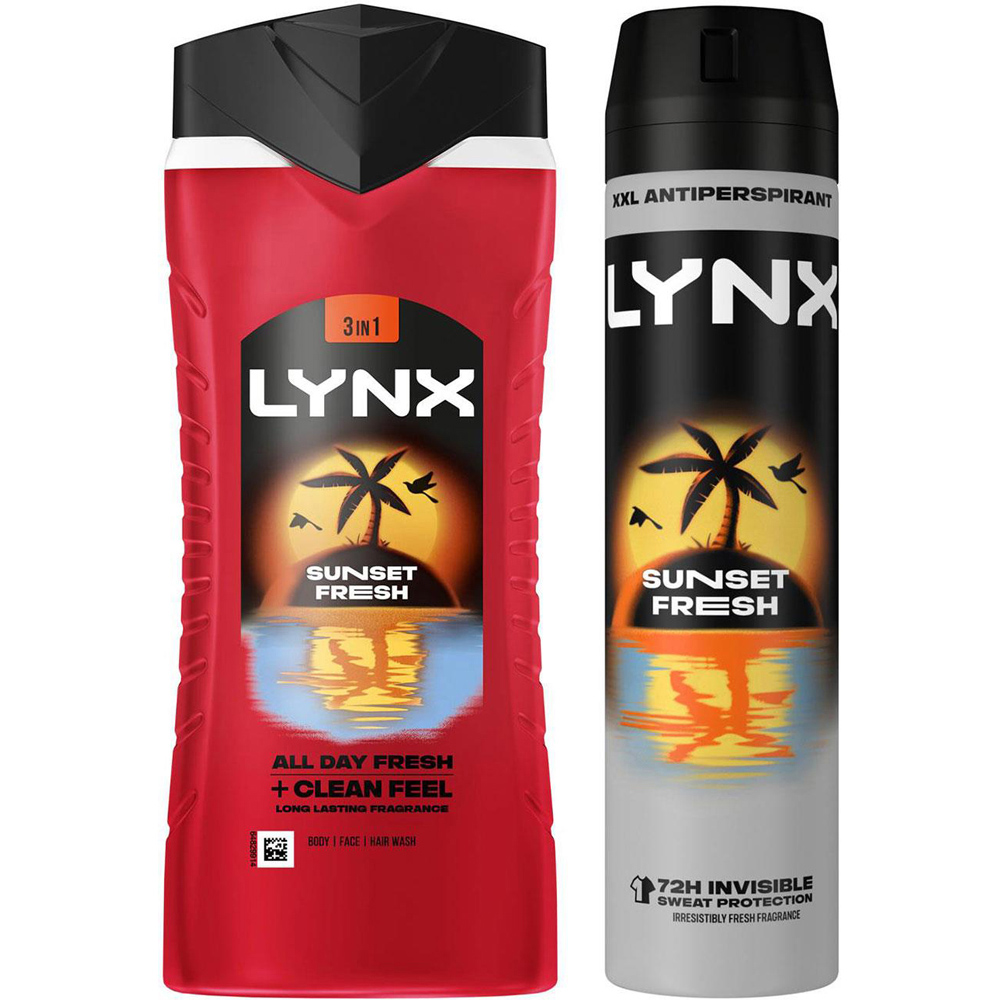 Lynx Sunset Fresh Body Wash 500ml and XXL Anti-Perspirant Spray Bundle