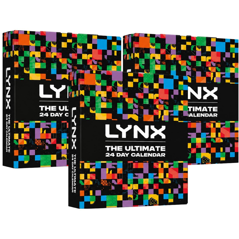 Lynx 24-Day Countdown Advent Calendar Gift Set with 17 Products and 7 Gifts 3 Pack