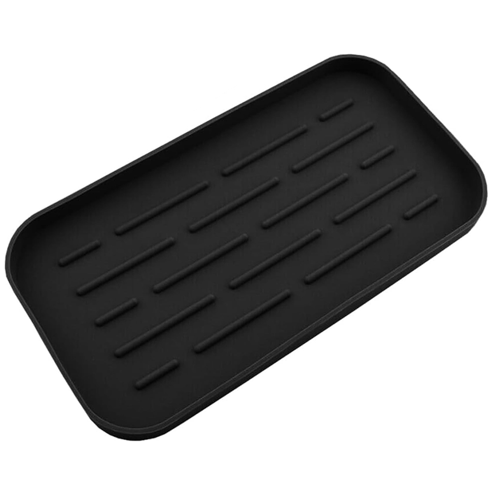Image of Atek ATEK Black Silicone Sink Tidy Caddy Soap Sponge Organiser