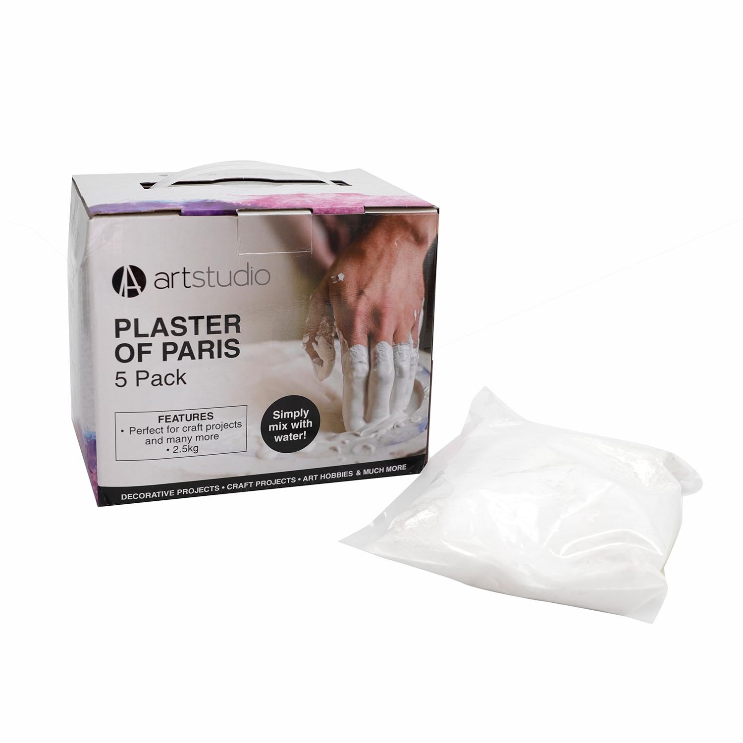 Art Studio Plaster of Paris 2.5kg 5 Pack