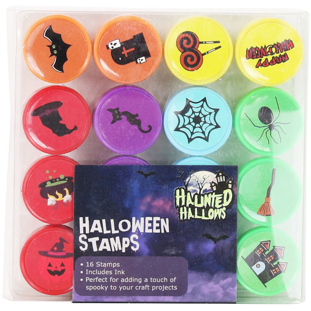 Art Studio Pack of 16 Halloween Stamps with Ink