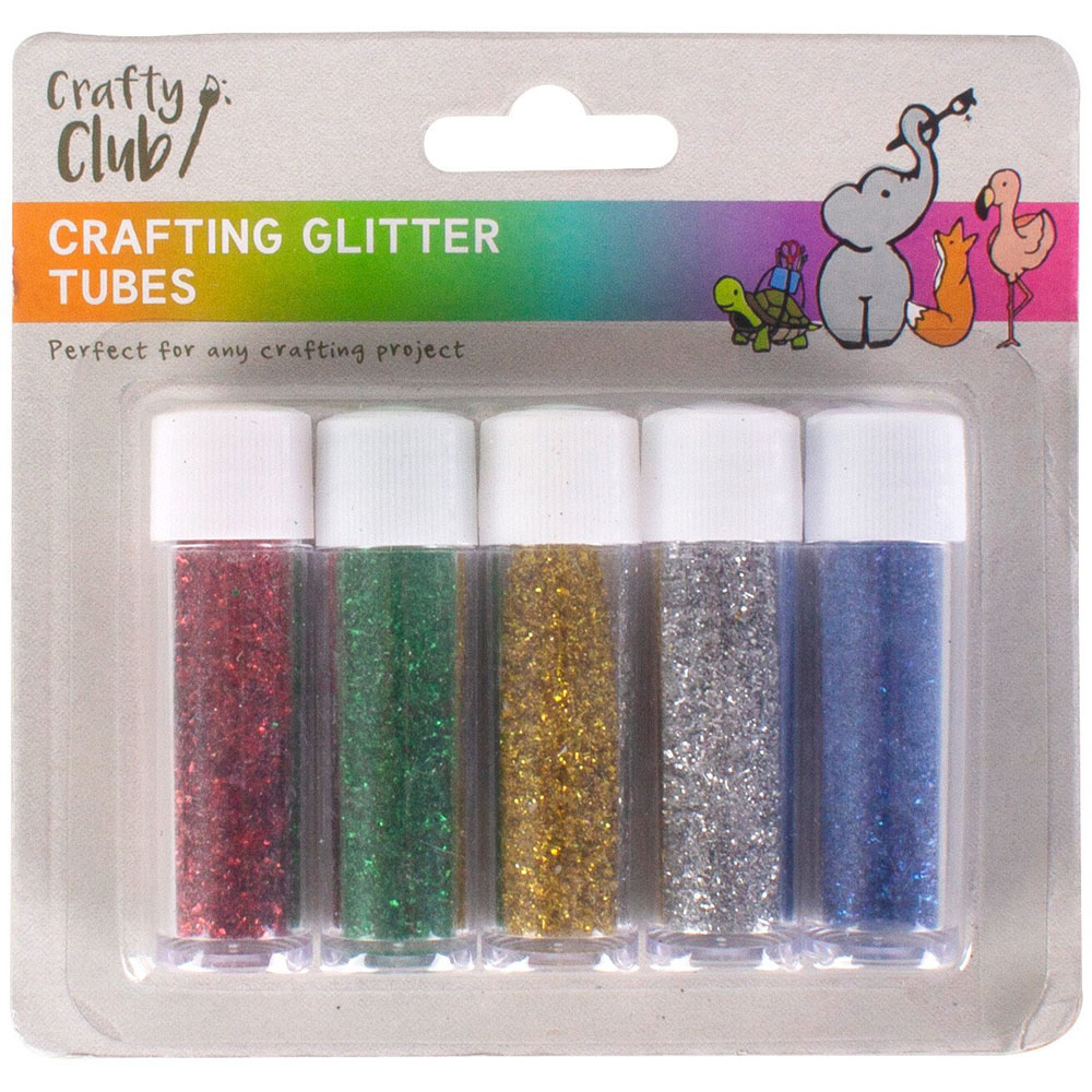 Crafty Club Pack of 5 Crafting Glitter Tubes