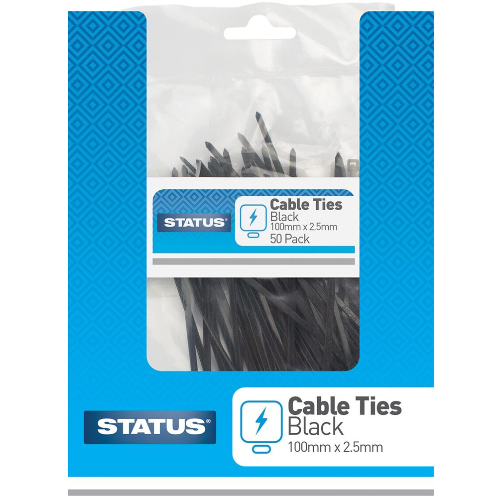 Pack of 50 Cable Ties - Black