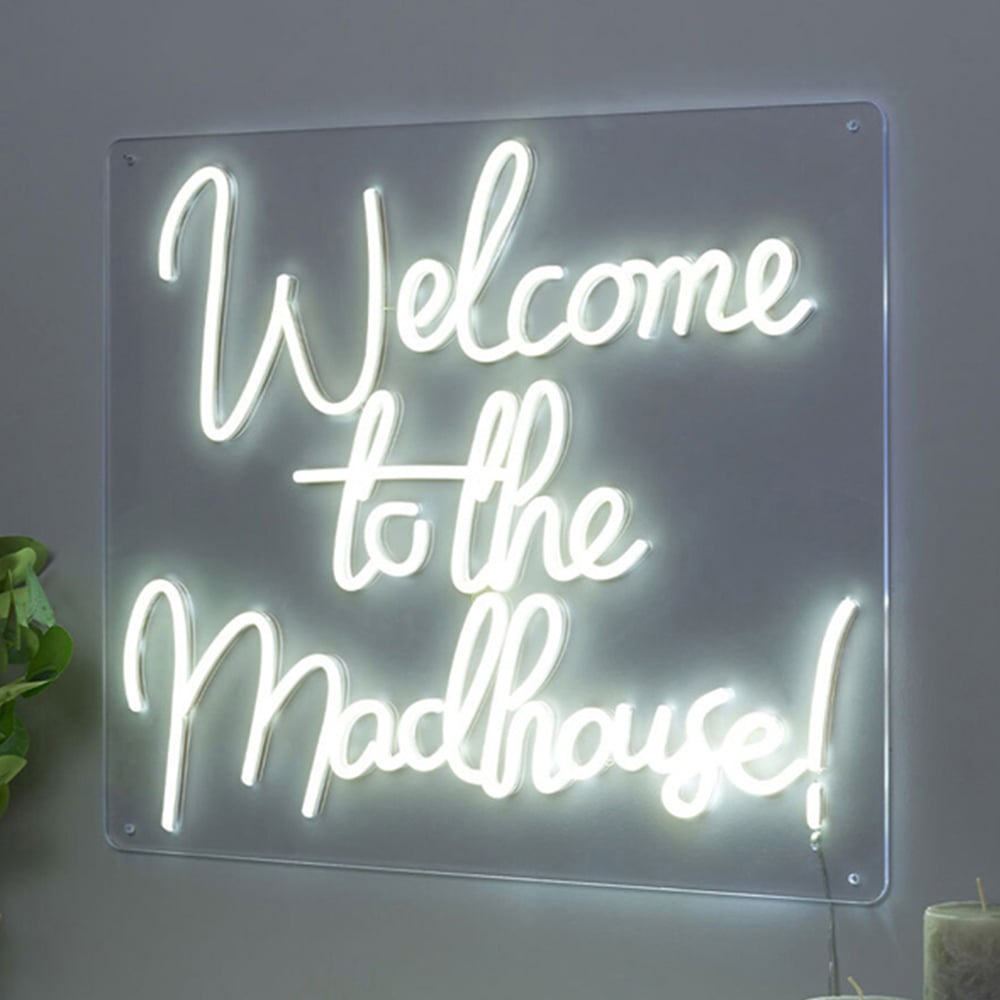 Welcome to the Madhouse LED Neon Sign Light