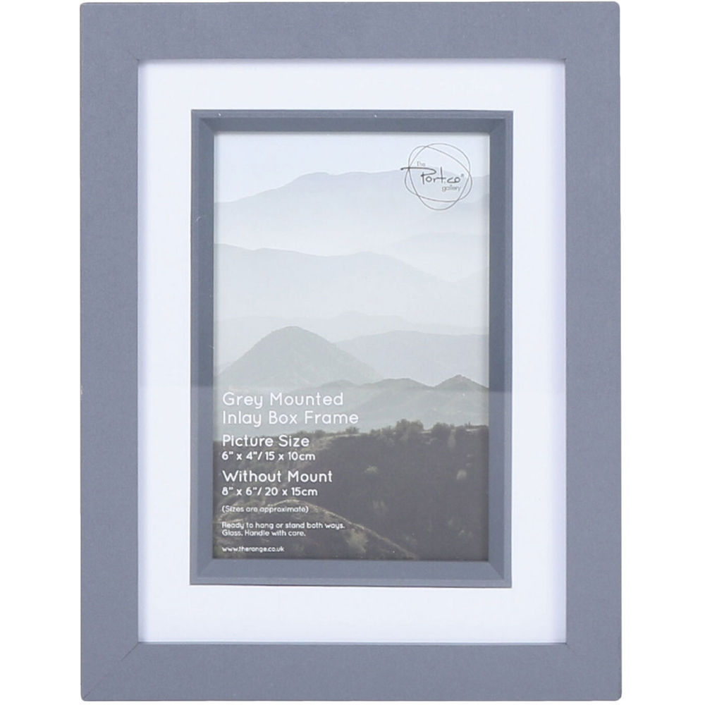 The Port. Co Gallery Inlay Grey Mounted Box Photo Frame 6 x 4 inch