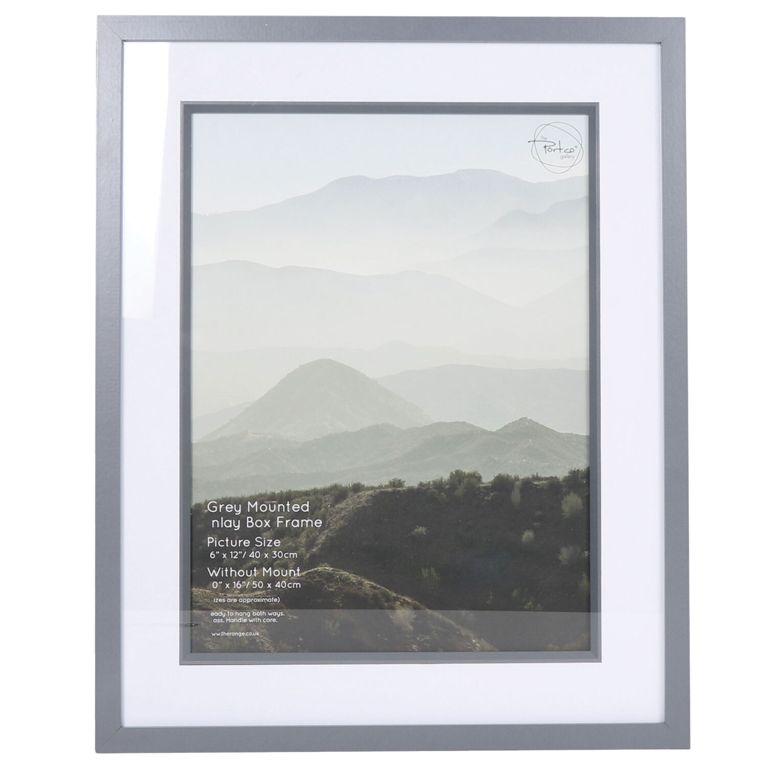 The Port. Co Grey Inlay Box Photo Frame Mounted 16 x 12 inch
