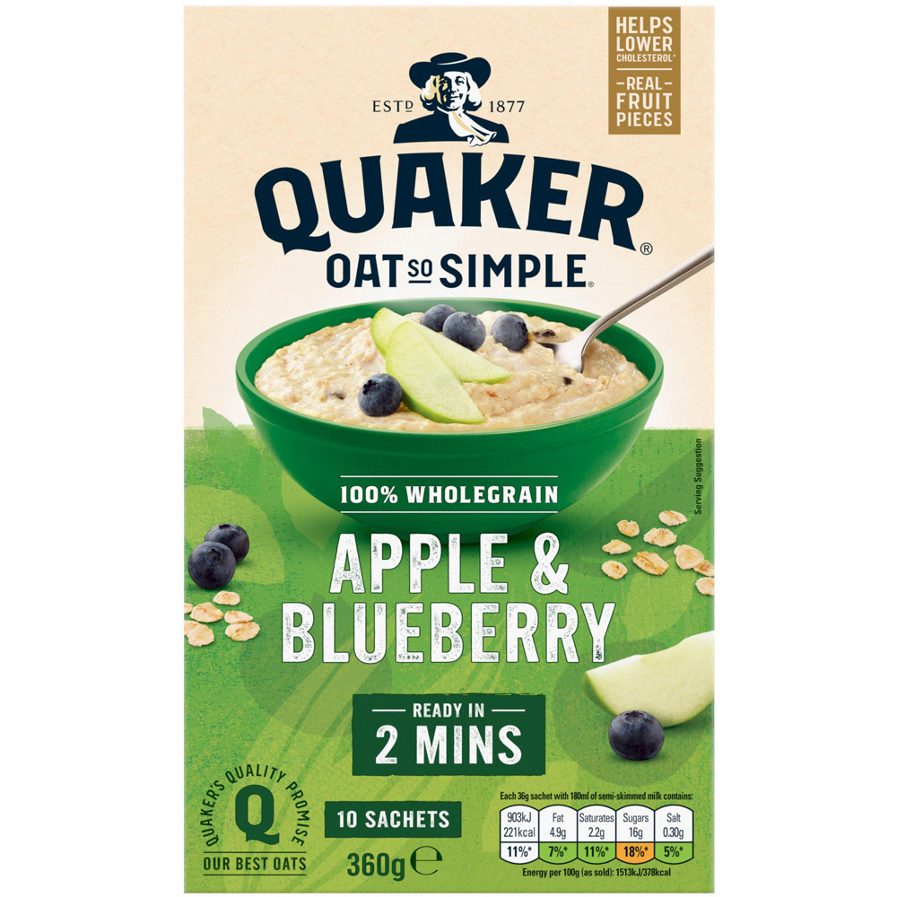 Quaker Oat So Simple Apple and Blueberry 10 Pack