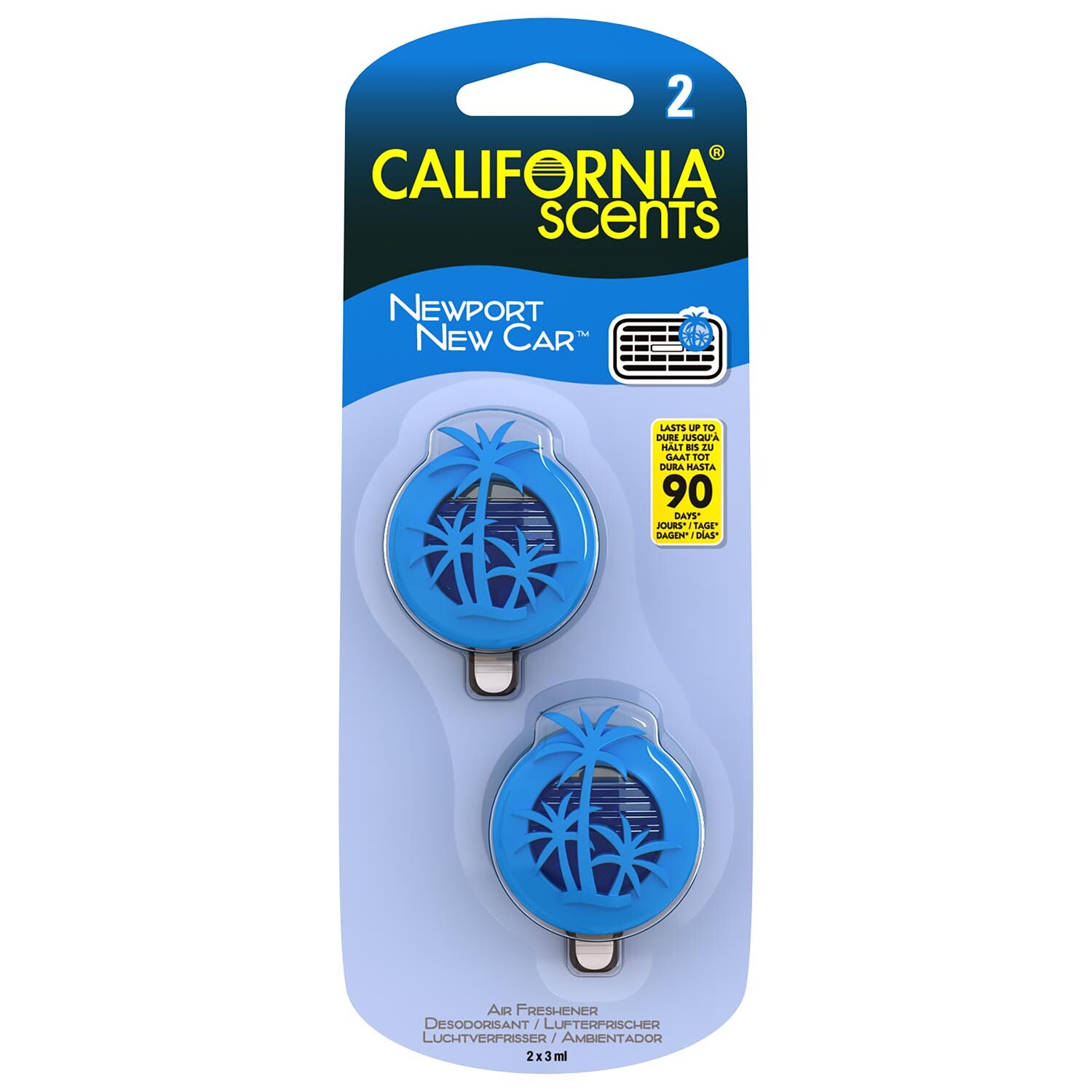 California Scents Mini Diffuser Car Air Freshener 2 Pack