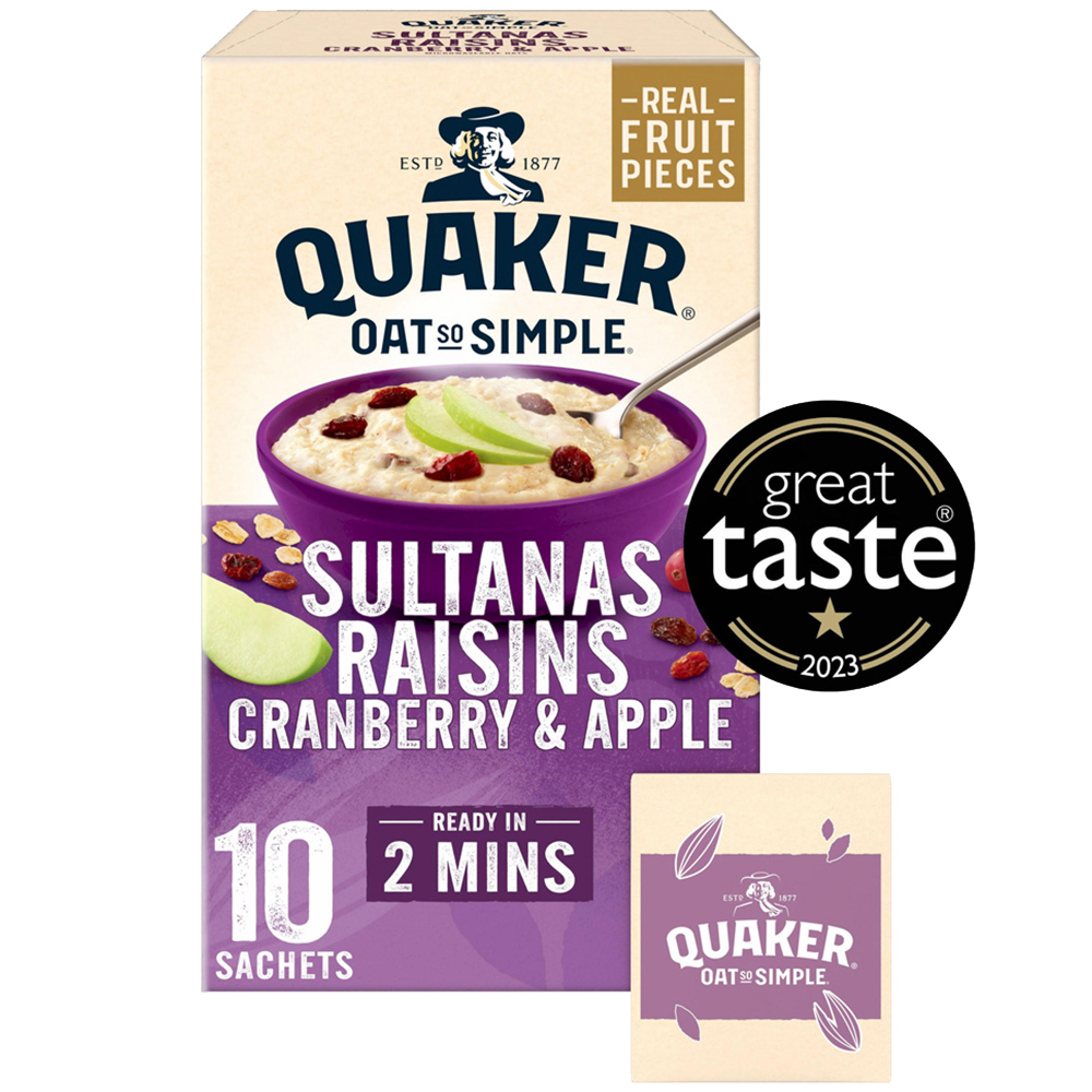Quaker Oat So Simple Sultanas, Raisins, Cranberry and Apple 10 Pack