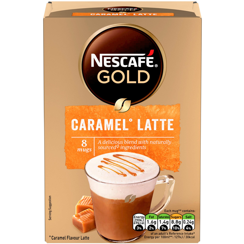 Nescafé Gold Caramel Latte Coffee Sachets 8 Pack