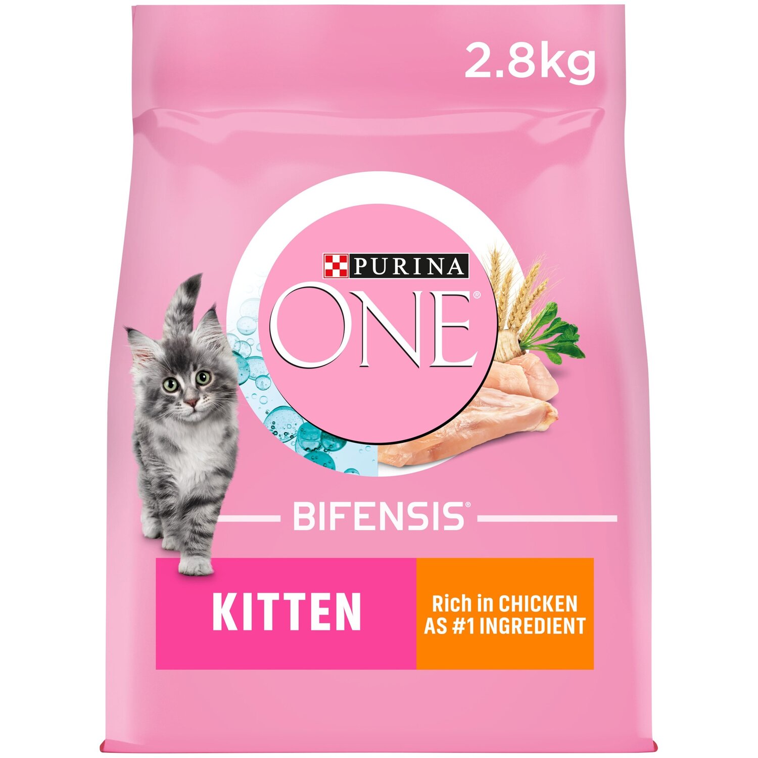 Purina One Chicken and Wholegrain Dry Kitten Food 2.8kg