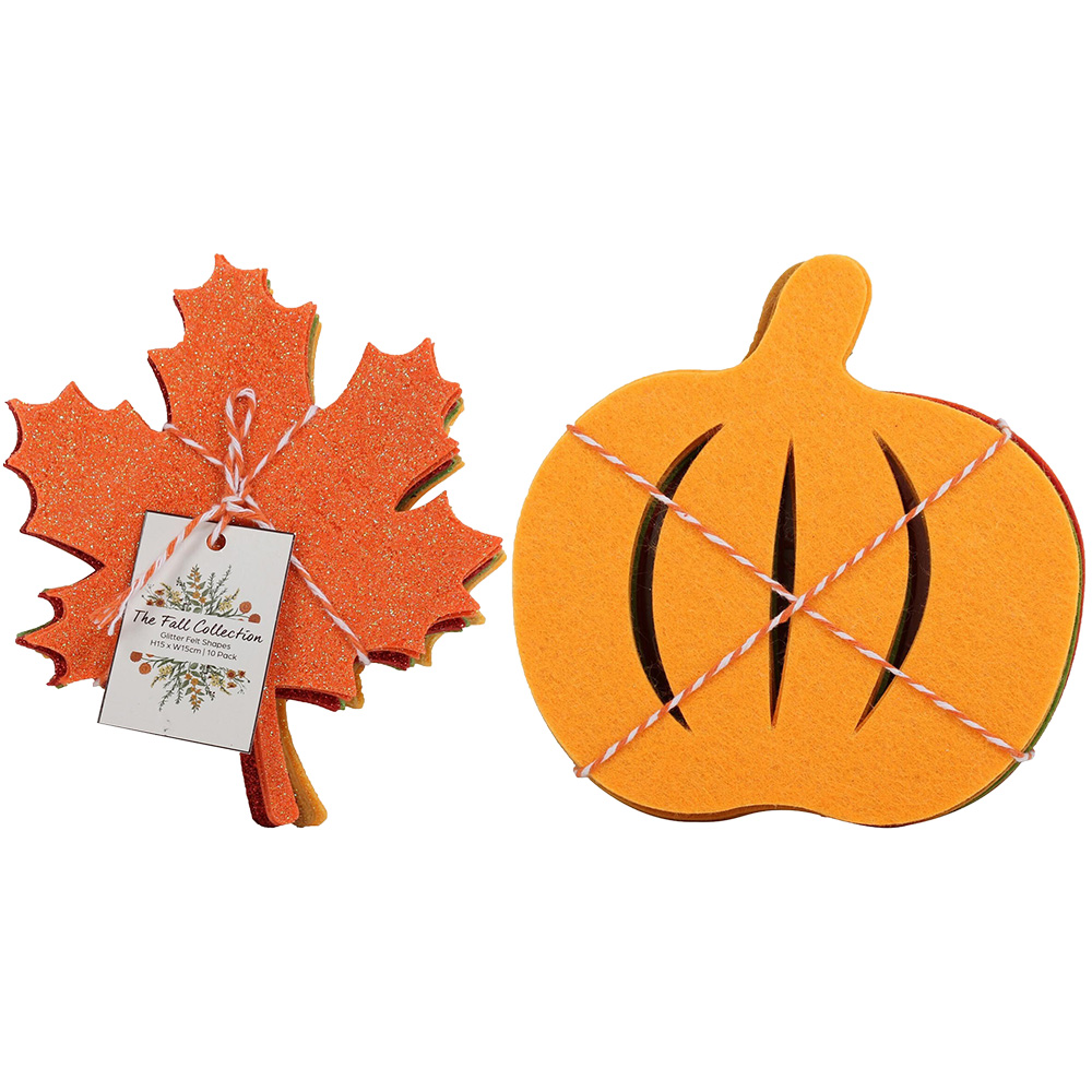 Single The Fall Collection Autumn Glitter Felt Shapes in Assorted styles