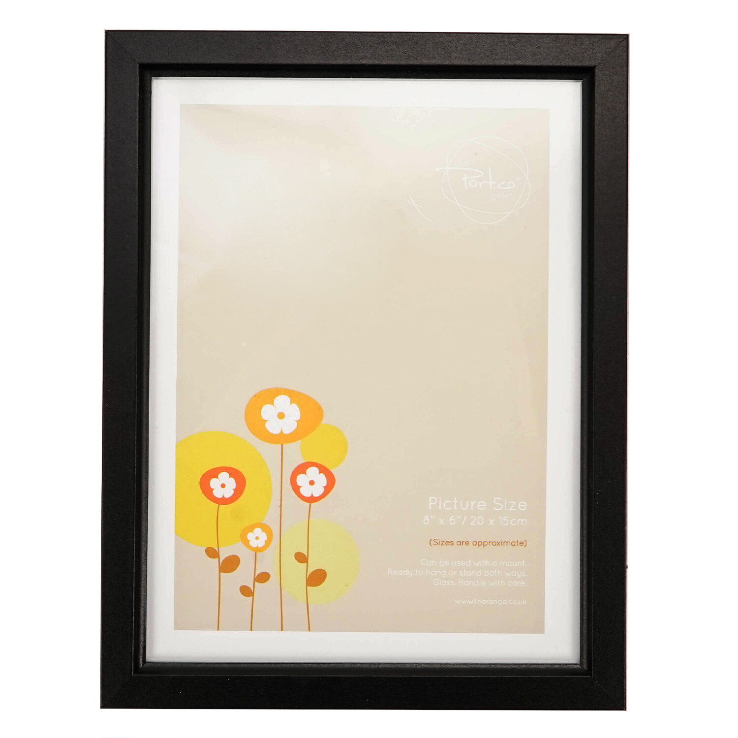 The Port Gallery Black Ridged Photo Frame 8 x 6 inch