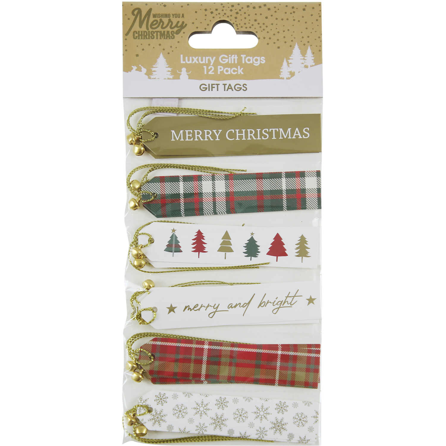 Pack of 12 Deck the Halls Luxury Gift Tags