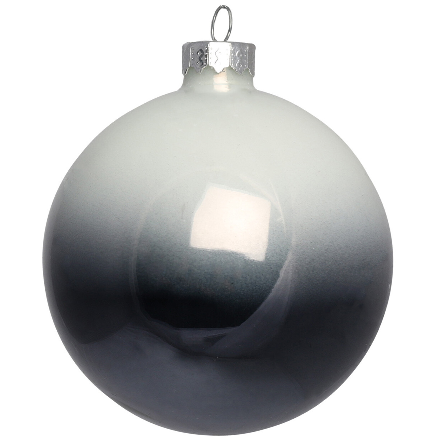 Midnight Fantasy Navy and White Ombre Christmas Baubles Single Ornament