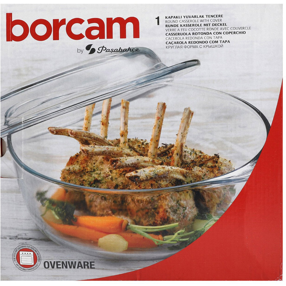 Round Casserole Dish - Clear - Size: 22 x 8 x 25 cm - Pasabahce - Wilko