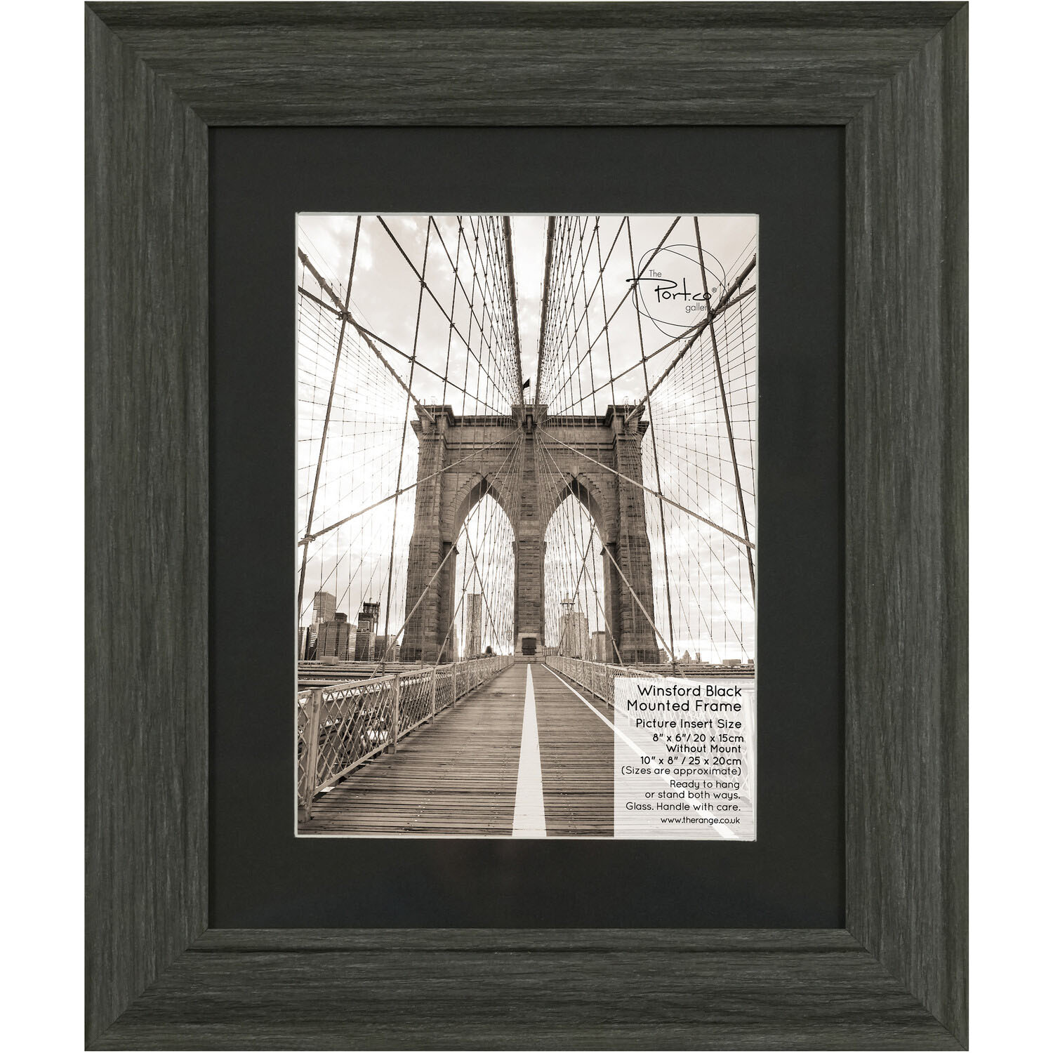 Winsford Black Mounted Frame 8 x 6 inch