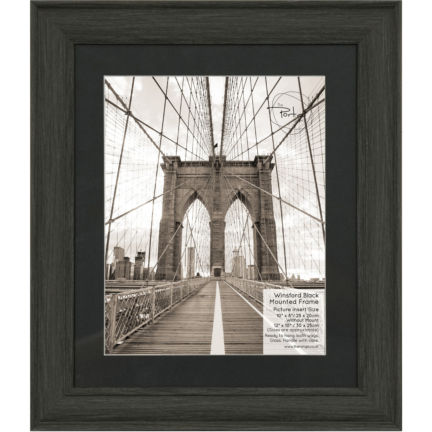 The Port. Co Gallery Winsford Black Mounted Photo Frame 10 x 8 inch