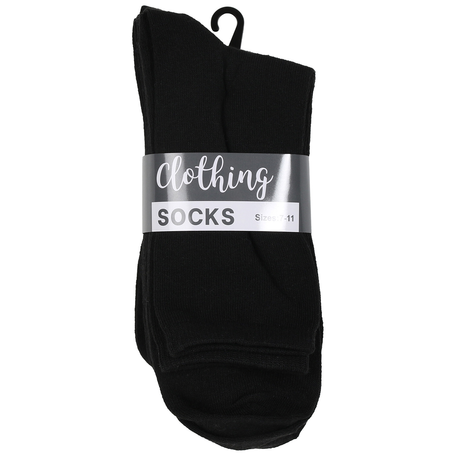 Pack of 5 Mens Socks - Black / Plain