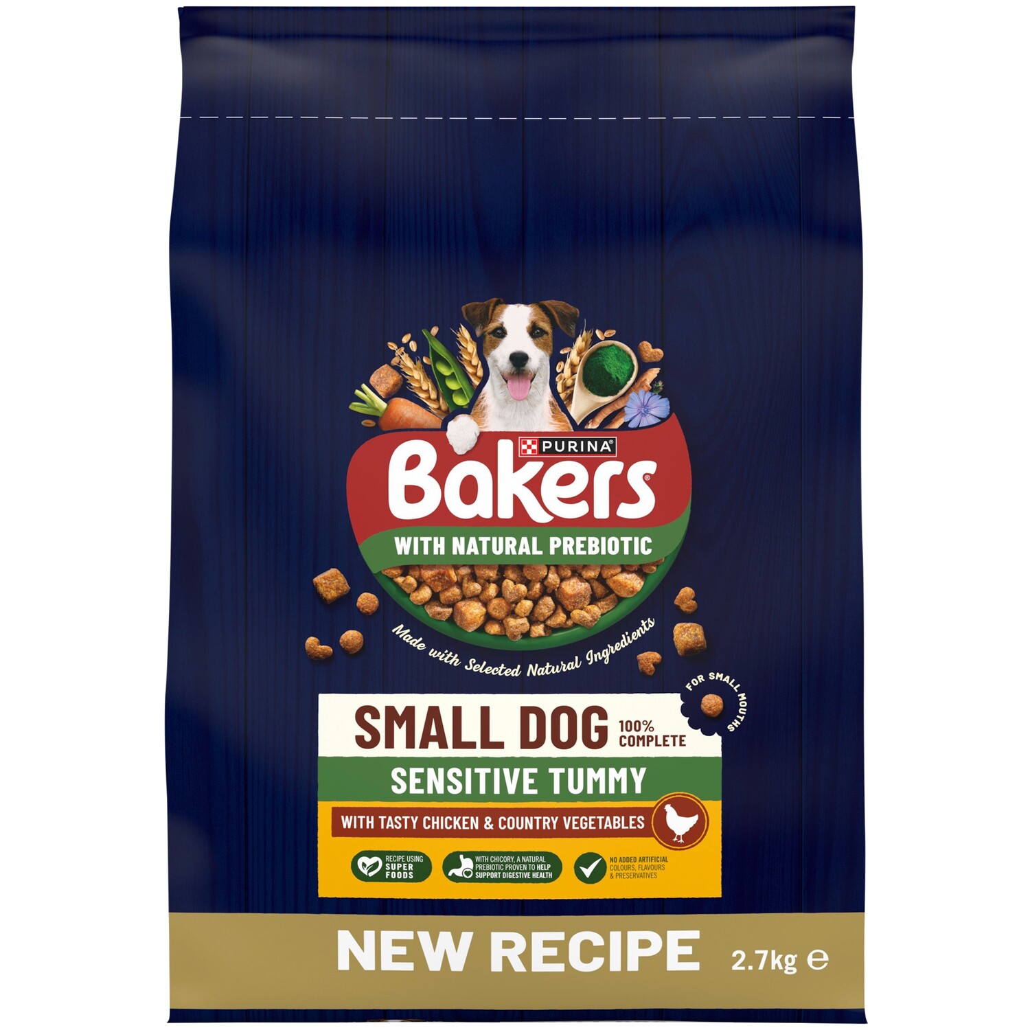 Purina Bakers Sensitive Chicken and Vegetables Small Dog Food 2.7 Kg