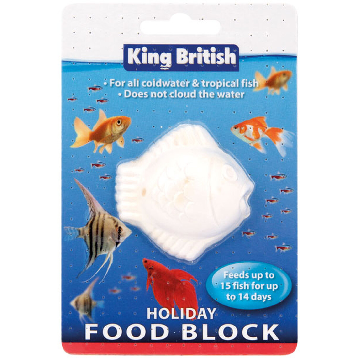 King British Holiday Food Block - Slow Release Fish Food - Up to 14 Days Feeding - Small