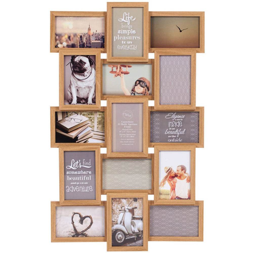 Canterbury Wooden 15 Aperture Frame 6 x 4 inch