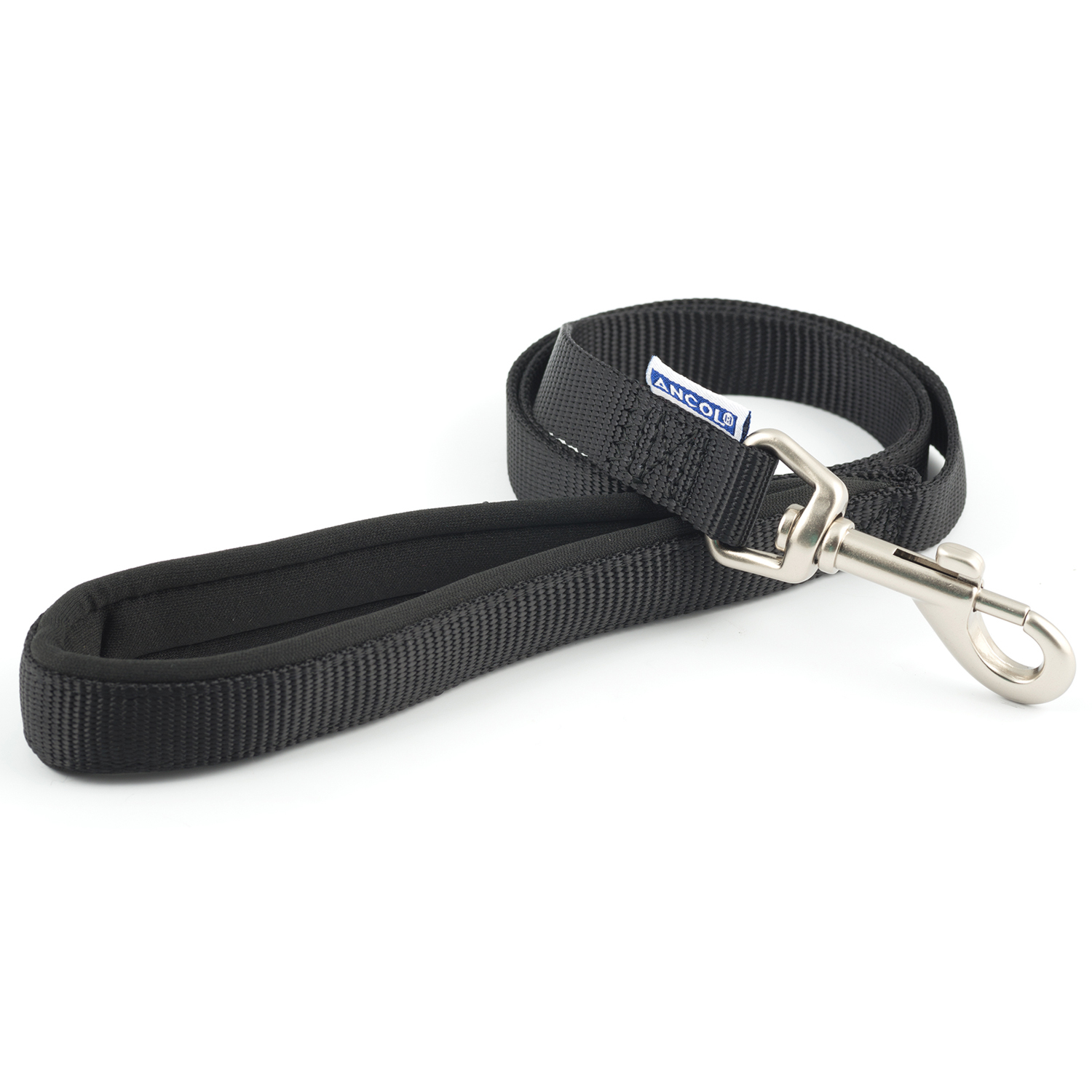 Ancol Nylon Dog Lead - Black / 1.9cm