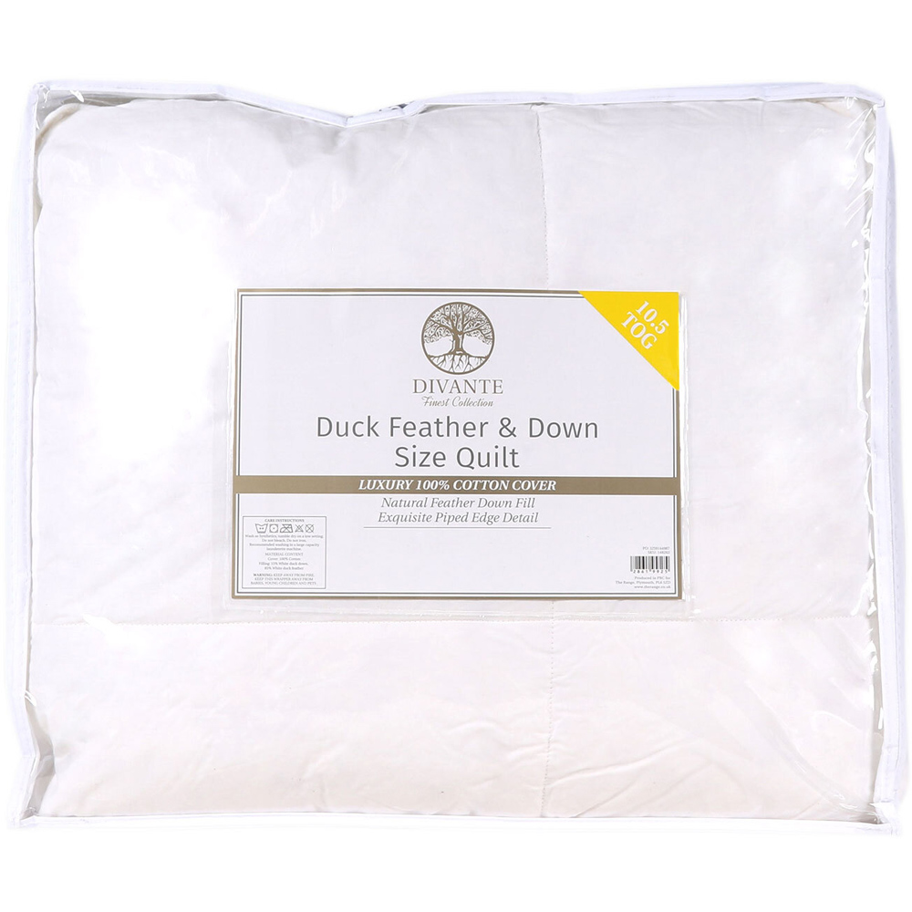 Divante King Size White Duck Feather and Down Quilt Duvet 10.5 Tog
