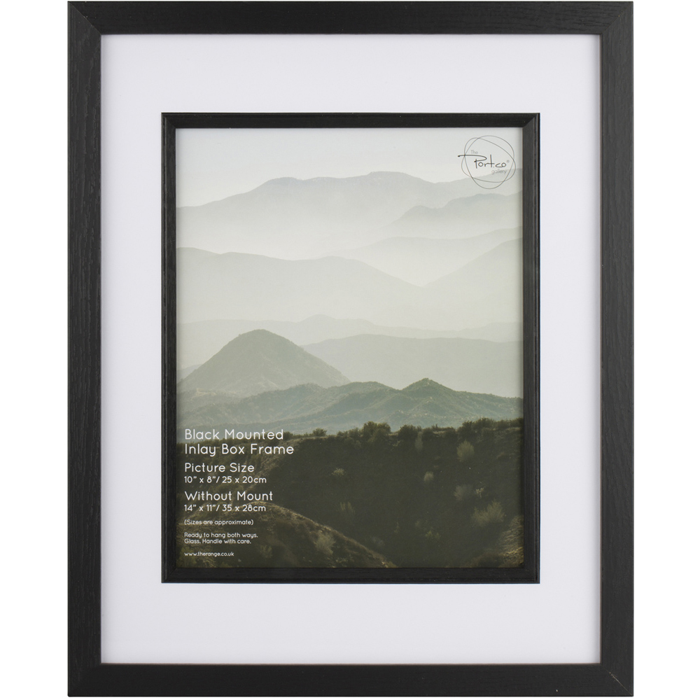 The Port Gallery Black Mounted Inlay Box Photo Frame 10 x 8 inch