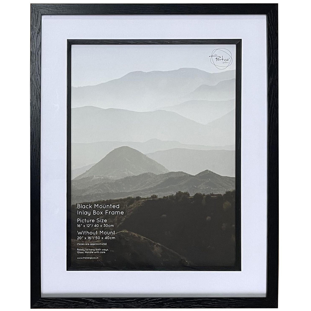 The Port Gallery 12 x 16 Inch Black Mounted Inlay Box Photo Frame