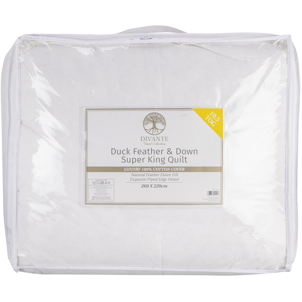 Divante Super King White Duck Feather and Down Quilt Duvet 10.5 Tog