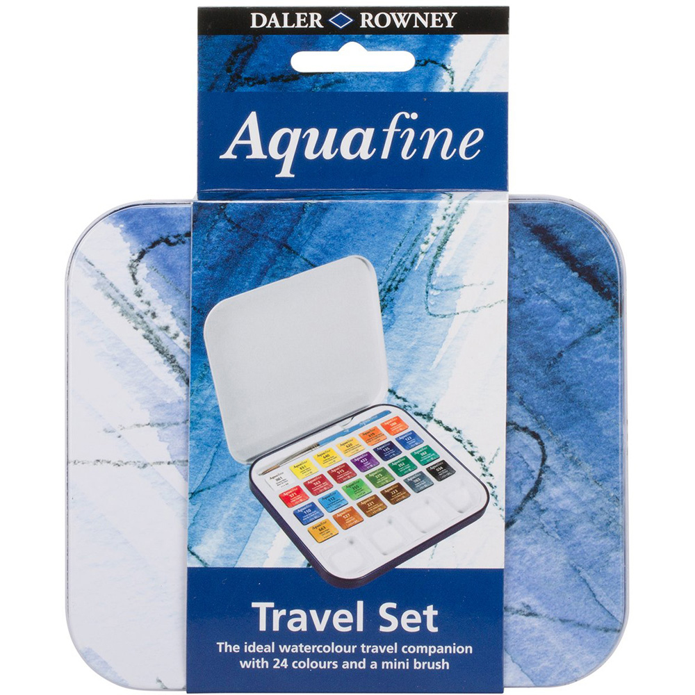 Daler-Rowney Aquafine Half Pans Watercolour Paint 24 Pack