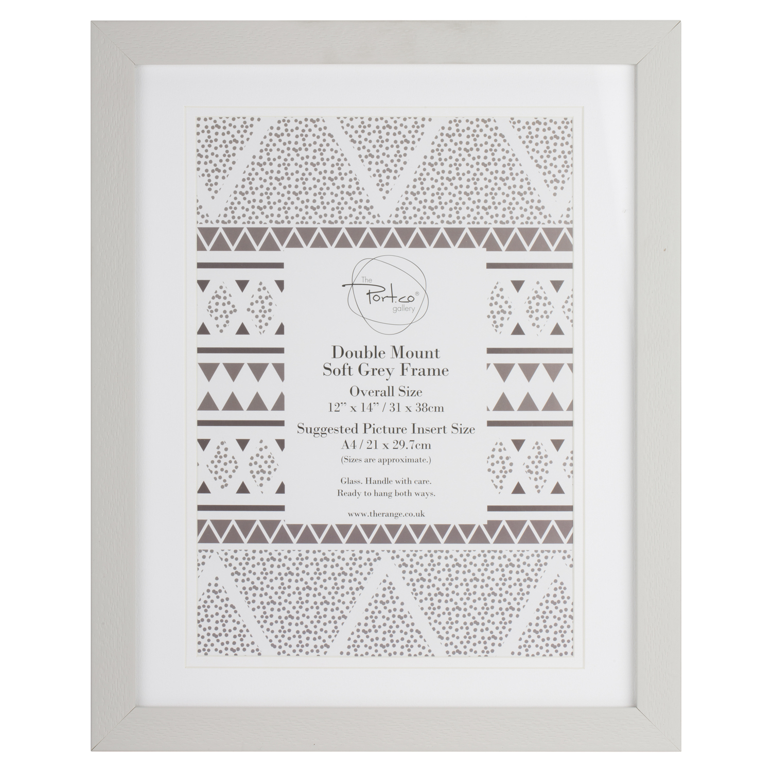Soft Grey Double Mount Photo Frame A4
