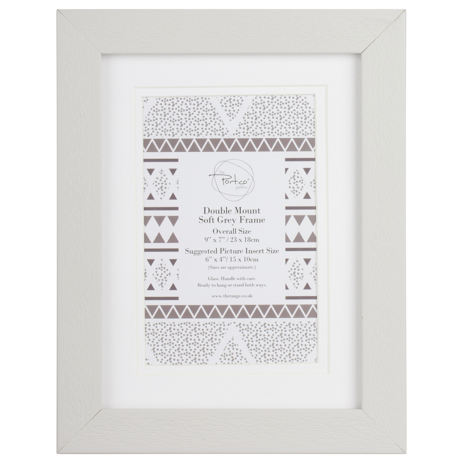 The Port. Co Gallery Soft Grey Double Mounted Photo Frame 6 x 4 inch