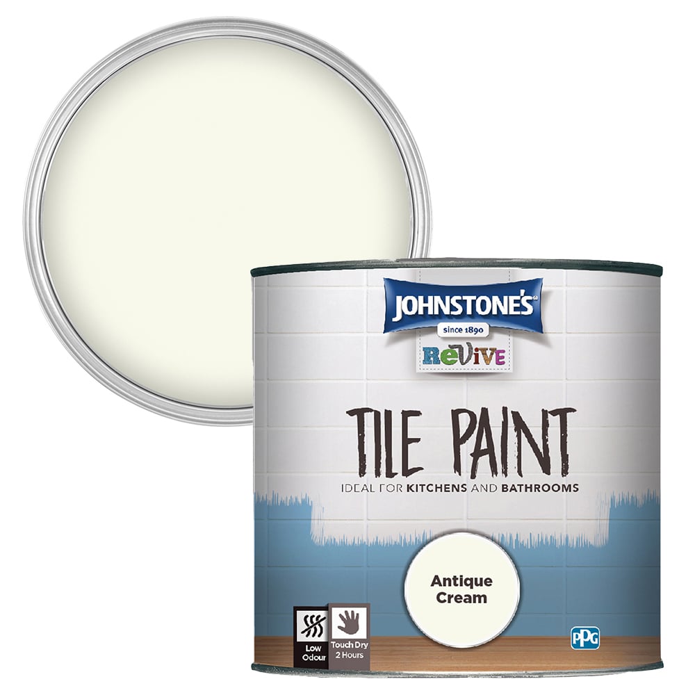 Johnstone's Antique Cream Tile Paint 750ml