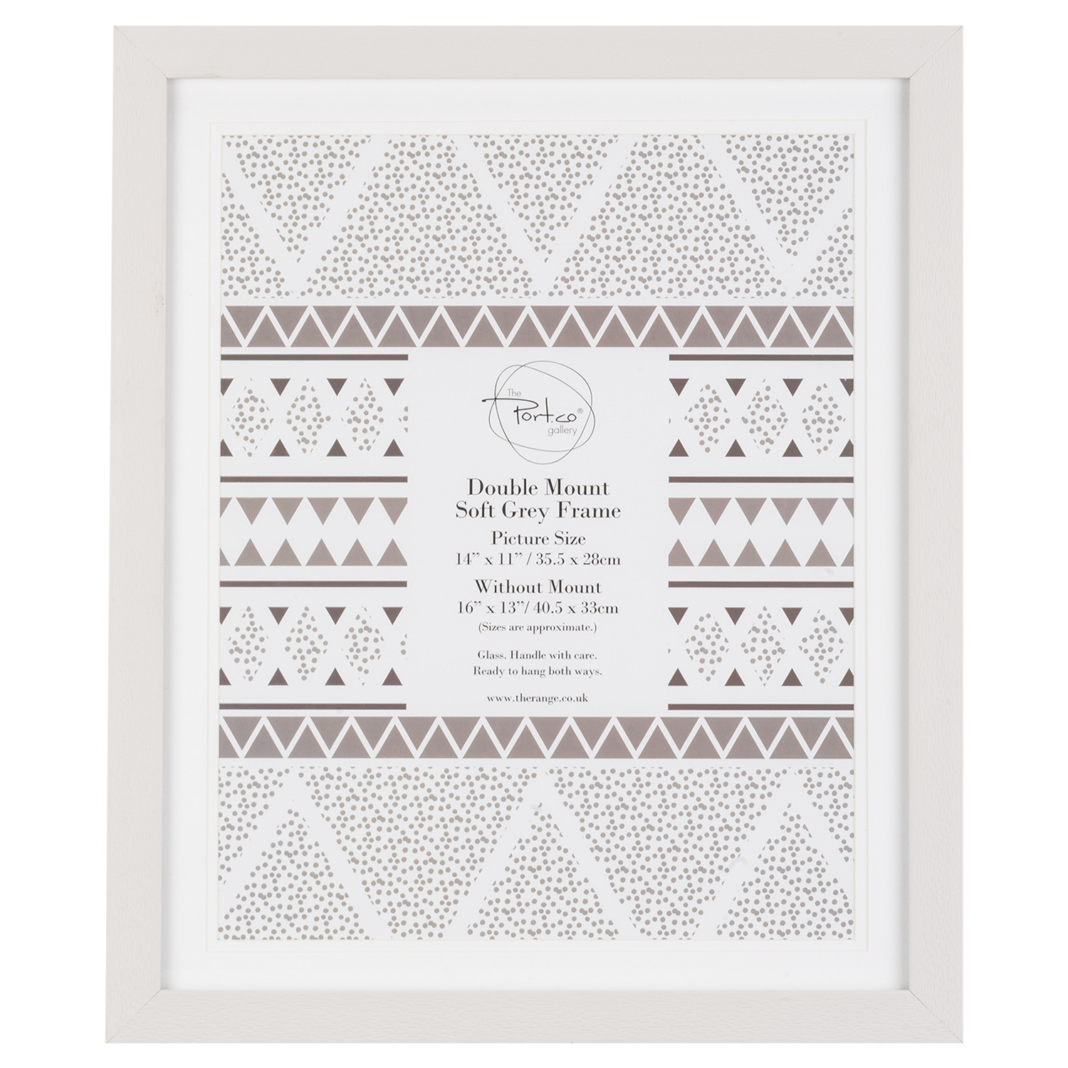 The Port. Co Gallery Soft Grey Double Mounted Photo Frame 14 x 11 inch